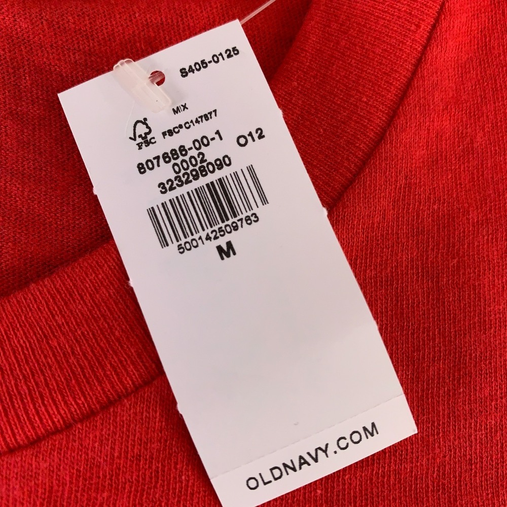 Old Navy Mens Medium Red Soft Wash Merry Vibes Only Holiday Graphic T-Shirt NWT - Picture 4 of 12